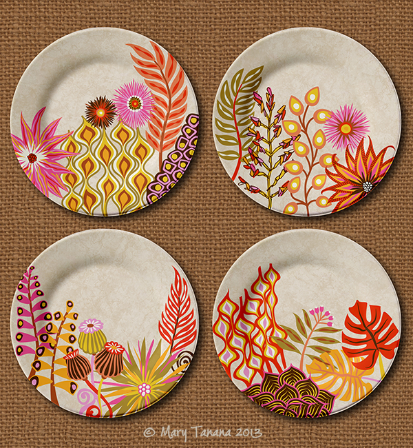 "Eclectic Gypsyland" plate designs by Mary Tanana © 2013