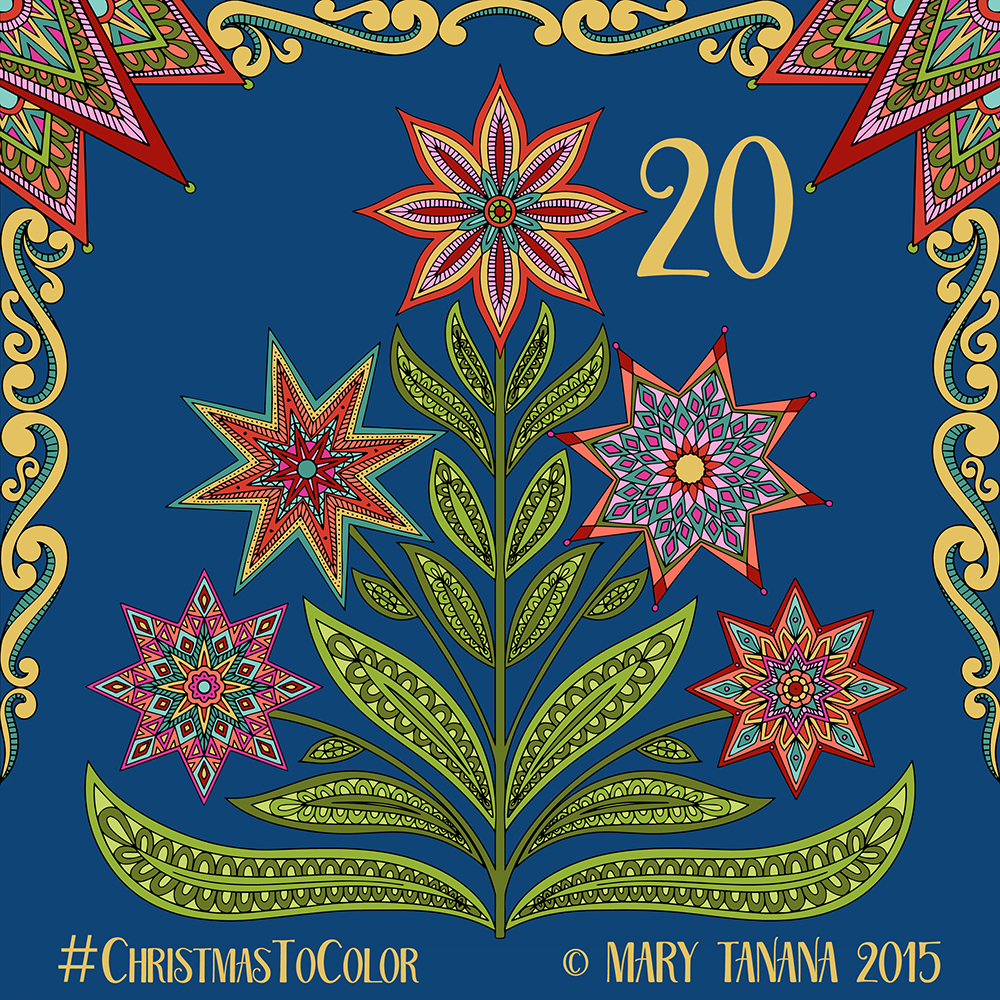 © Mary Tanana 2015 Christmas to Color- Star Tree